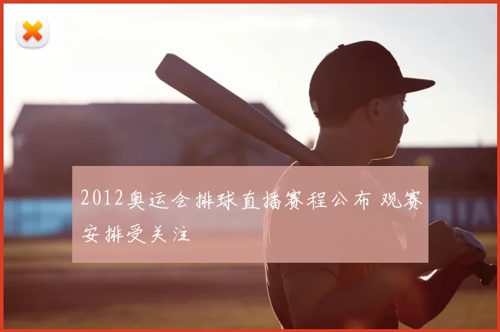 2012奥运会排球直播赛程公布 观赛安排受关注